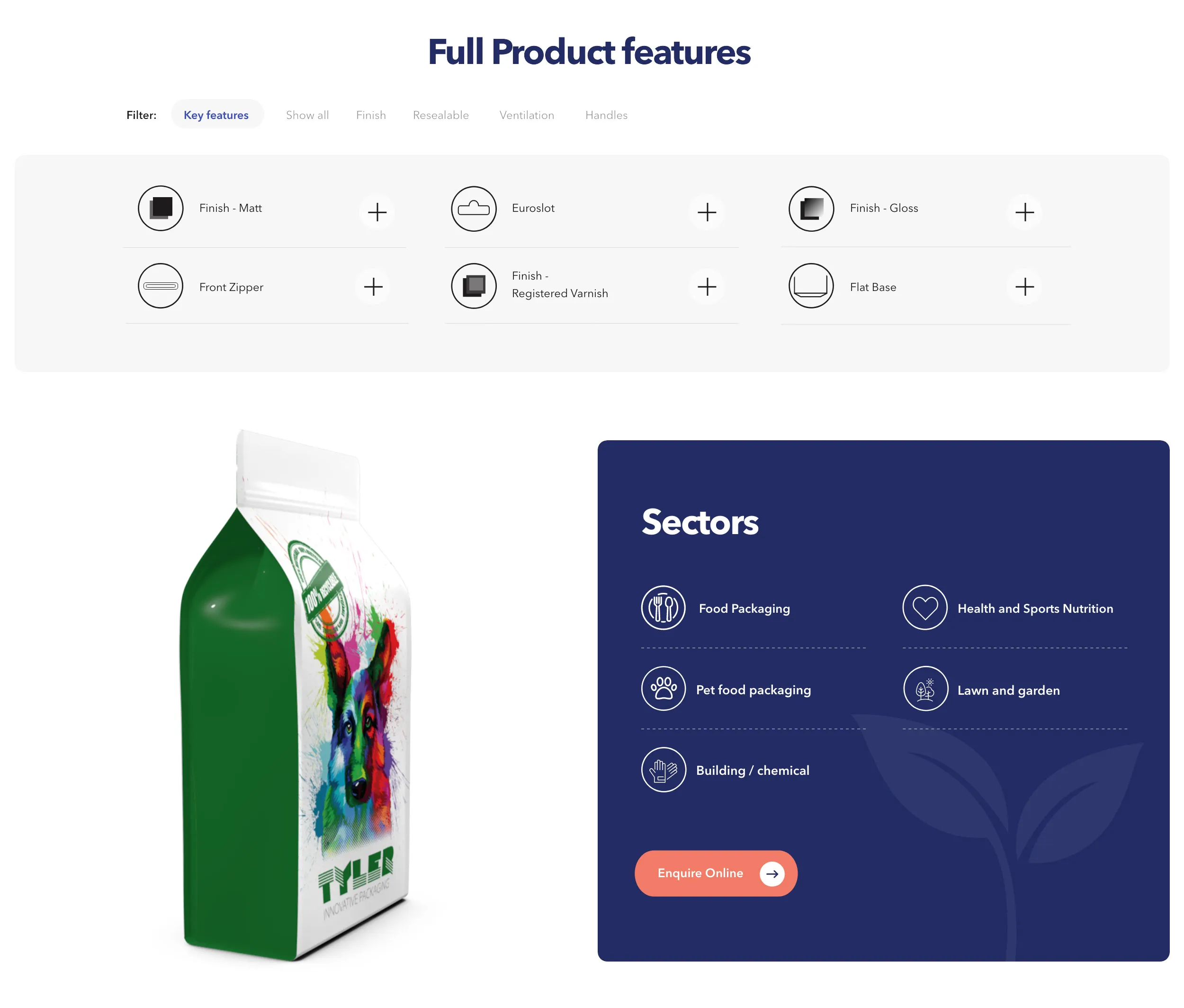 Tyler Packaging site preview