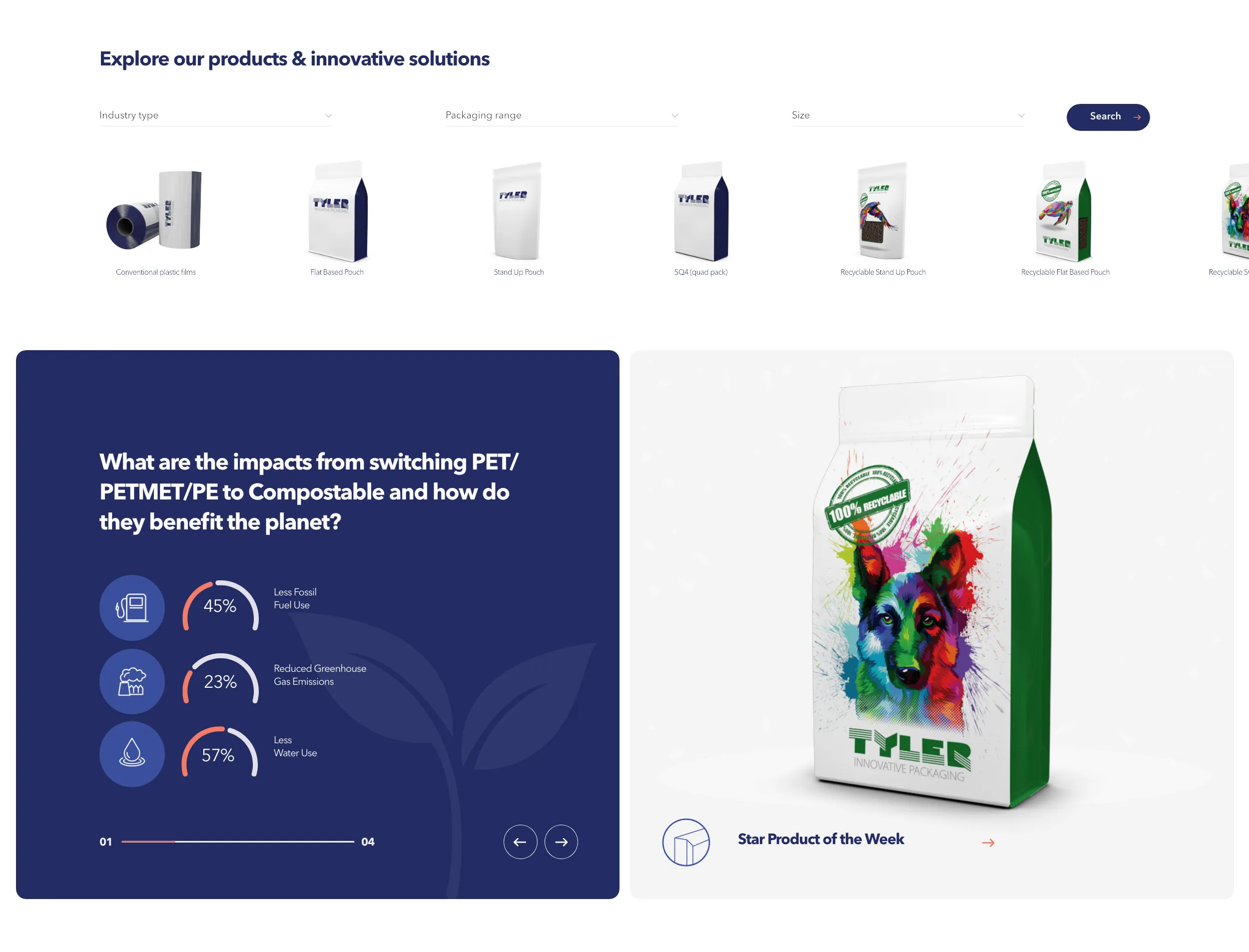 Tyler Packaging site preview